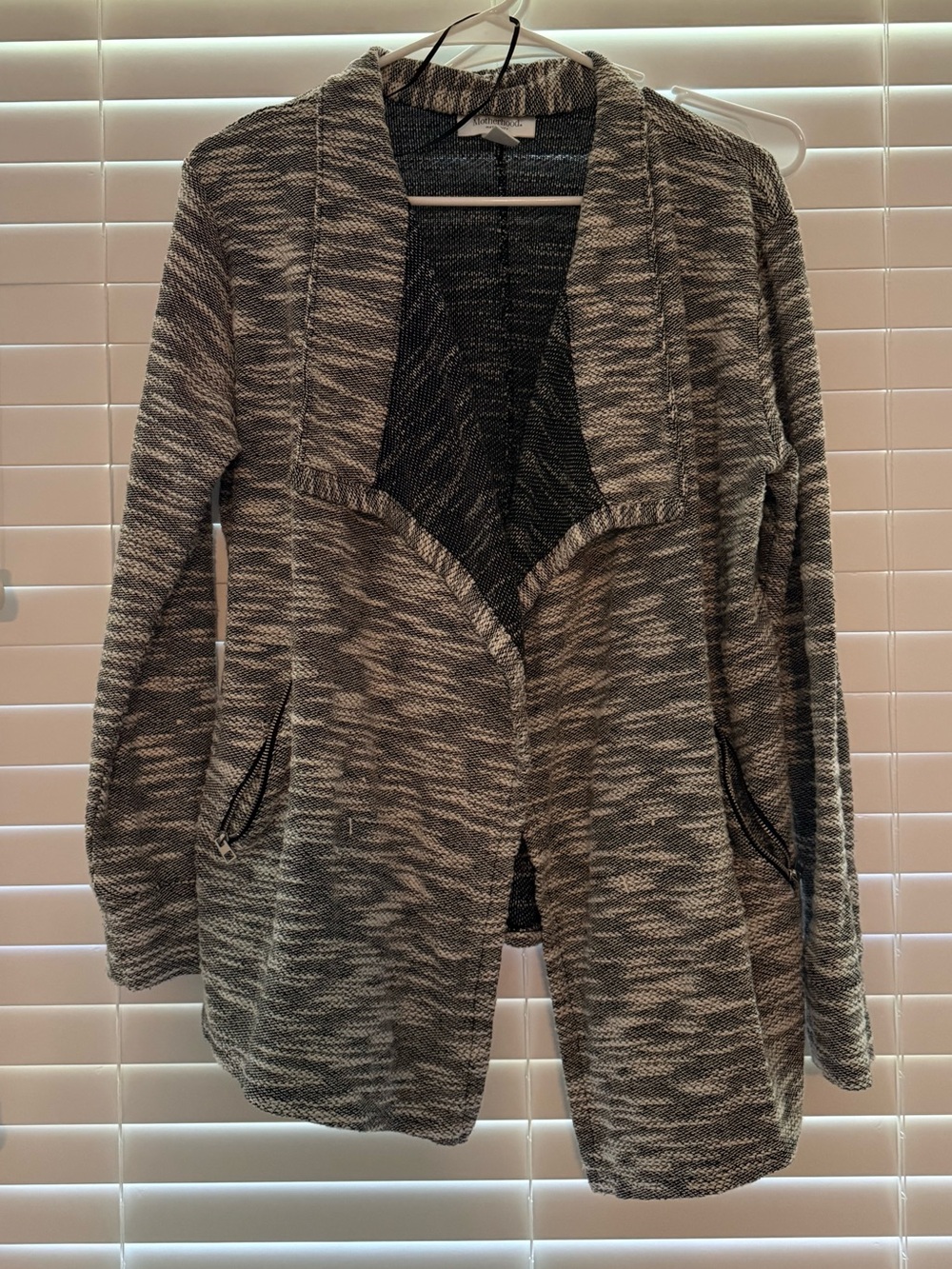 Motherhood Maternity Open-Front Gray Marled Cardigan Sweater